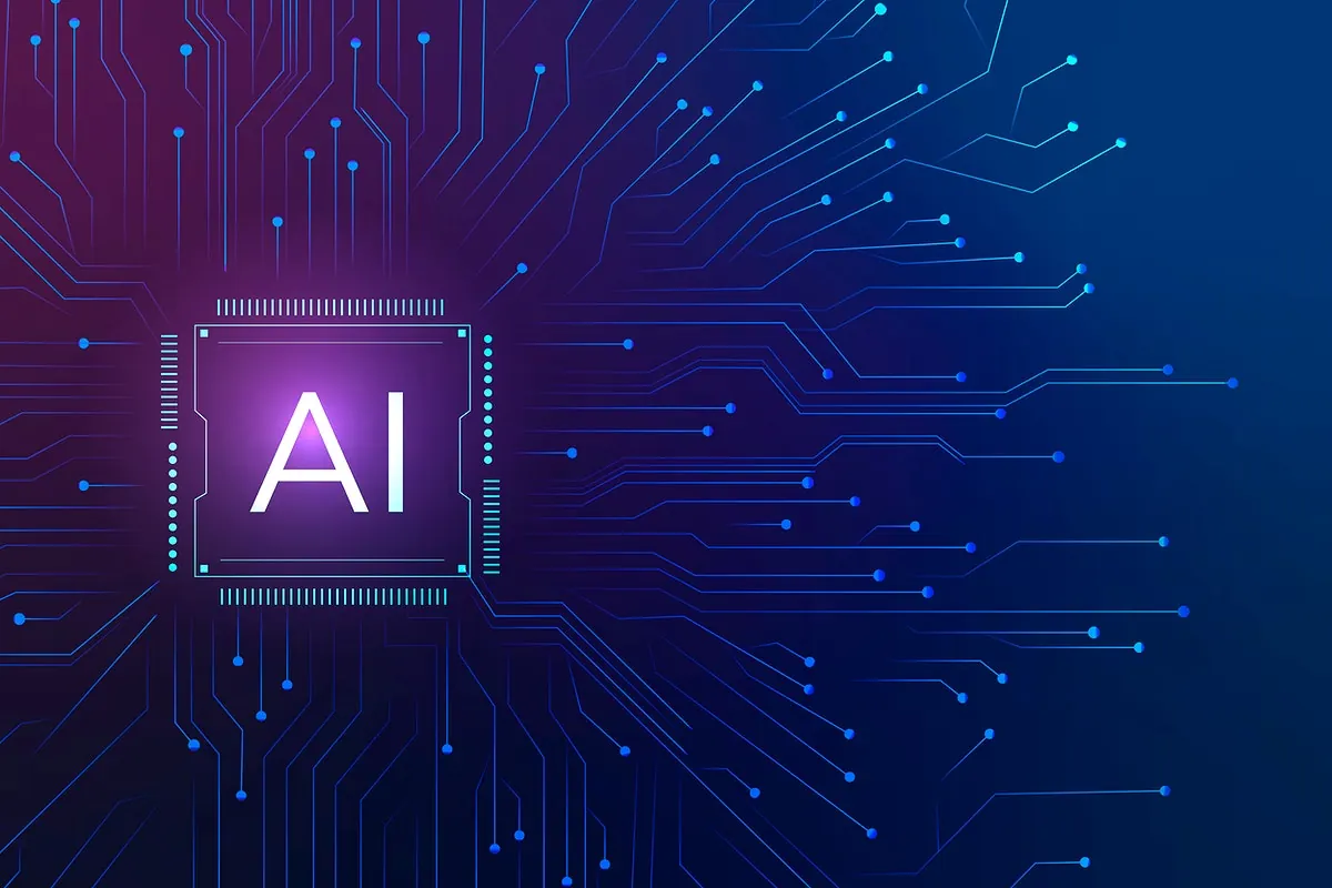Chip AI trên bảng mạch — minh họa ứng dụng AI trong công việc